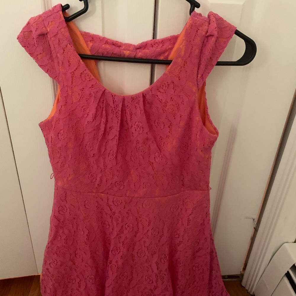 Sequin Hearts lace pink dress